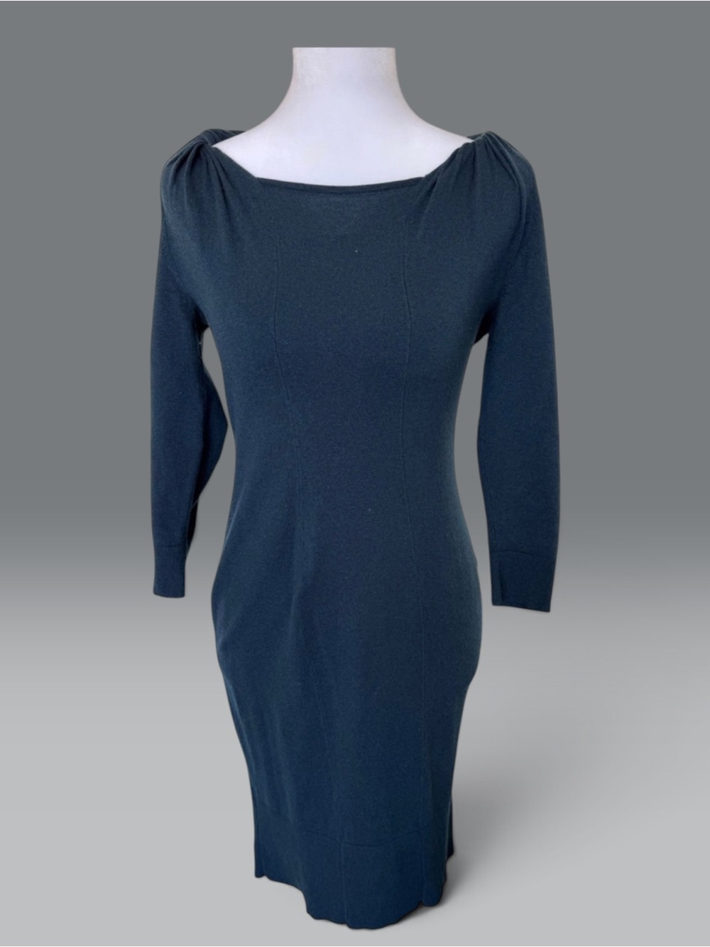 Banana Republic Classic Black Long-Sleeve Twisted Boatneck Women’s Dress
